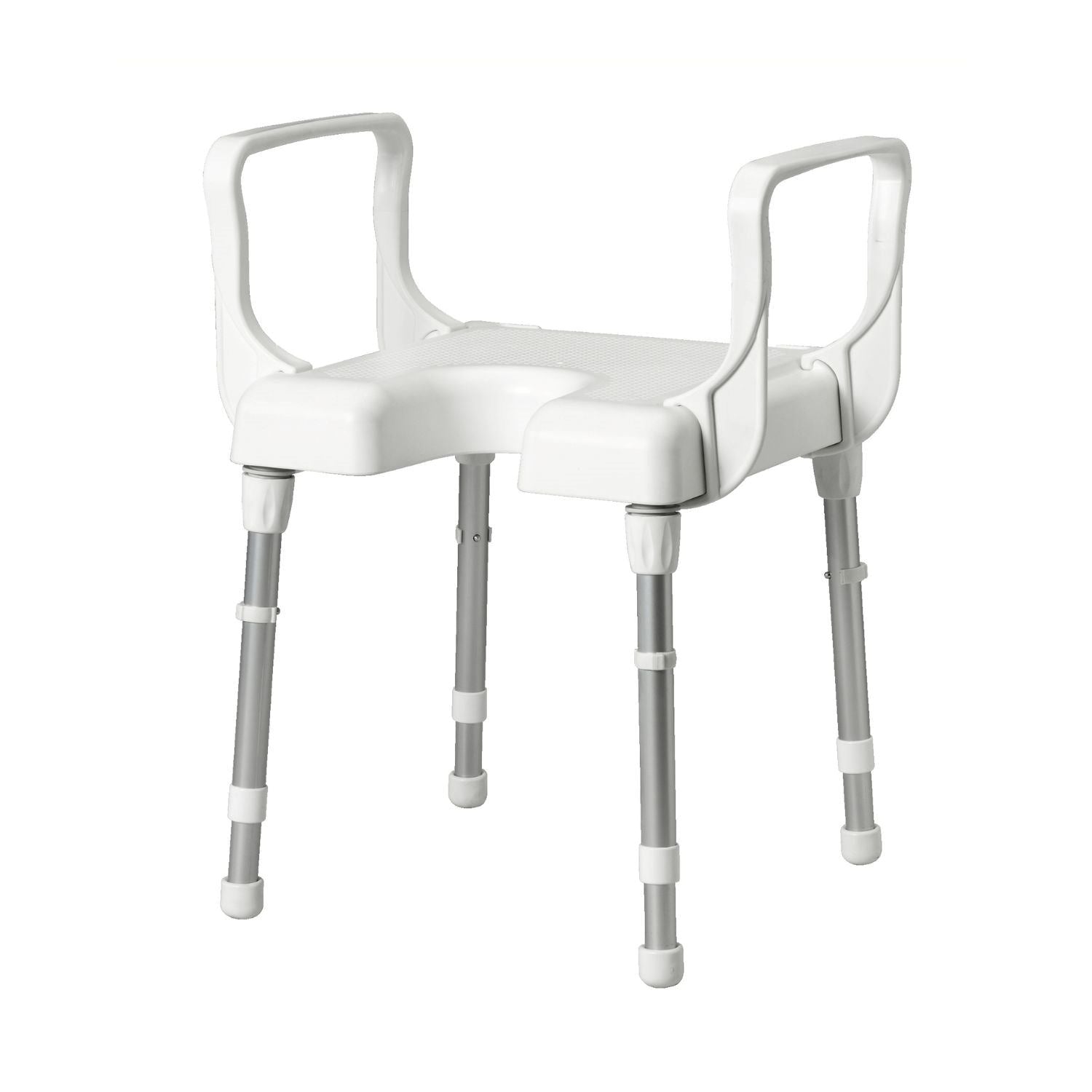 Rebotec Duschhocker Cannes mit Armlehnen, bis 130 kg - höchste Qualität aus Deutschland! (HMV: 04.40.03.1012)